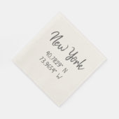 ホームGPS座標経度ニューヨーク スタンダードランチョンナプキン (角)