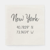 ホームGPS座標経度ニューヨーク スタンダードランチョンナプキン (正面)