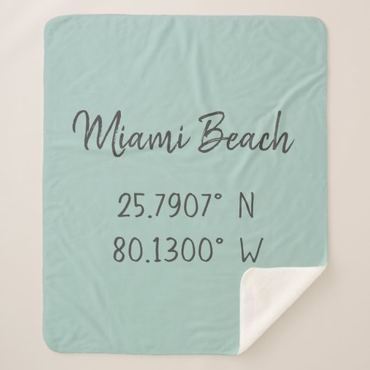 ホームGPS座標Longitude Latitude Miami シェルパブランケット (正面)