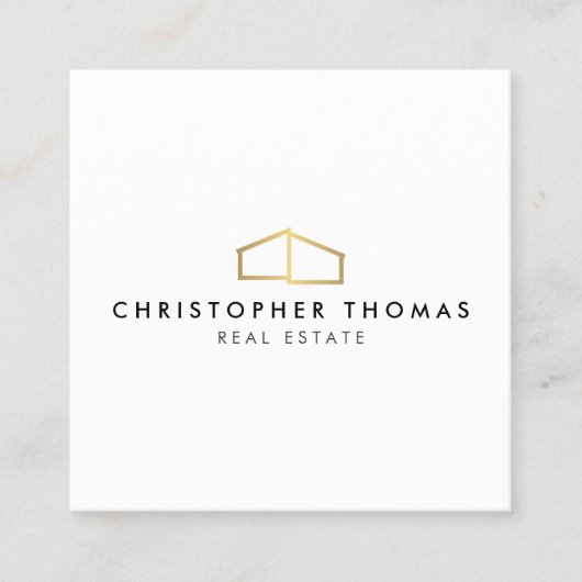 ホーモダンムロフェイクゴ金ゴールド スクエア名刺 (正面)