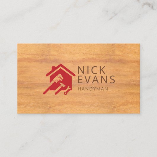 ホーモダンム修理ロゴ木目 名刺 (正面)