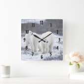 ホーラーベア·ラブ スクエア壁時計 (ホーム)