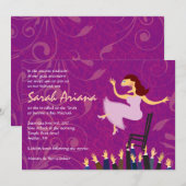 ホーラ チェア ガール バット ミツバ祭 招待状 (正面/裏面)