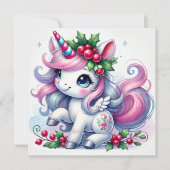 ホーリーとキャンディーの遊び心のあるユニコーン飾り シーズンカード (正面)