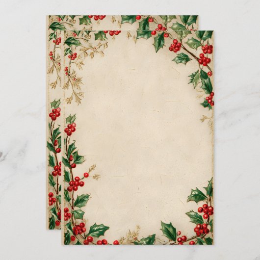 ホーリーのガーランド枠 招待状 (正面/裏面)