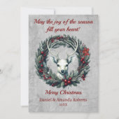 ホーリーの実の花輪を纏った平和な鹿 シーズンカード (正面)