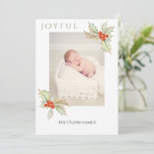 ホーリーの枝 フラット ホリデー フォト カード (スタンド正面)