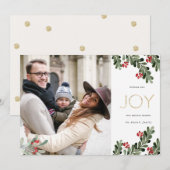 ホーリーの華やかな枝 | ゴールド箔 シーズンカード (正面/裏面)