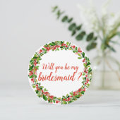 ホーリーの葉と実のクリスマス | ウェディング ブライズメイド 招待状 (スタンド正面)