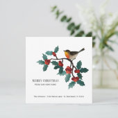 ホーリーの葉と実のクリスマス 引っ越しのお知らせ 案内状 (スタンド正面)