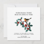 ホーリーの葉と実のクリスマス 引っ越しのお知らせ 案内状 (裏面)