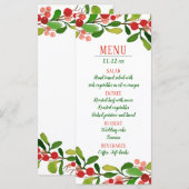 ホーリーの葉と実のクリスマス | 結婚式メニュー メニュー (正面/裏面)