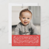 ホーリーの葉のクリスマス クラシック写真 シーズンカード (正面)