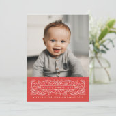 ホーリーの葉のクリスマス クラシック写真 シーズンカード (スタンド正面)