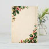 ホーリーの角が付いたミニマルなクリームカード 招待状 (スタンド正面)