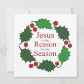 ホーリーの輪のイエス・キリスト クリスマスの理由 フォト シーズンカード (正面)
