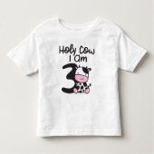 ホーリーカウアイアム3男の子誕生日Tシャツ トドラーTシャツ (正面)