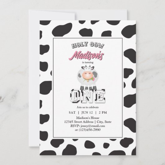 ホーリーカウアイワンカウープリントファーム誕生日写真 招待状 (正面)