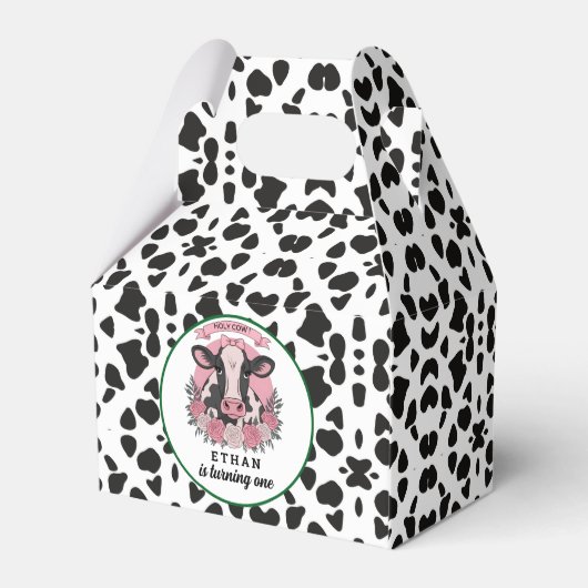 ホーリーカウアイワンバースデー女性のカーボーイ1歳パーティー フェイバーボックス (裏面サイド)