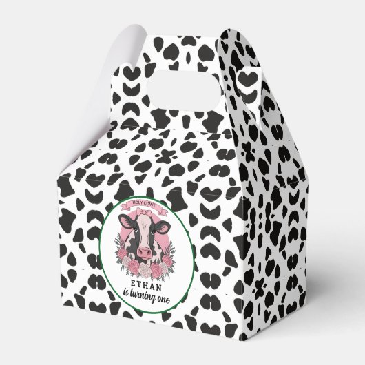 ホーリーカウアイワンバースデー女性のカーボーイ1歳パーティー フェイバーボックス (正面サイド)