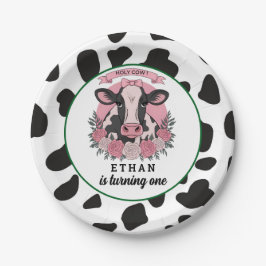 ホーリーカウアイワンバースデー女性のカーボーイ1歳パーティー ペーパープレート