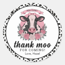 ホーリーカウアイワンバースデー女性のカーボーイ1歳パーティー ラウンドシール