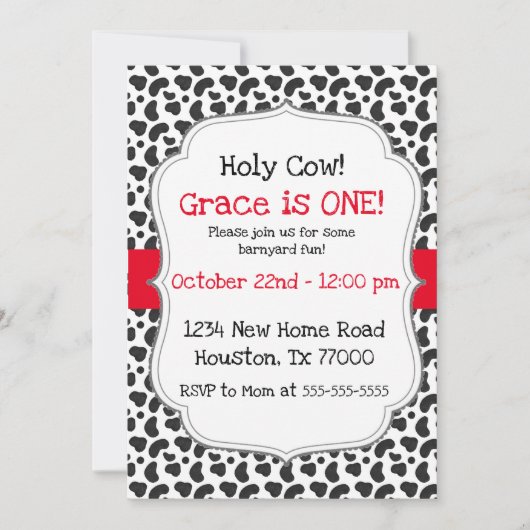 ホーリーカウアイワンファースト誕生日 招待状 (正面)