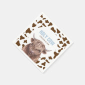ホーリーカウアイワンブラウンカウープリント誕生日紙Pl スタンダードカクテルナプキン (角)
