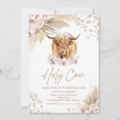 ホーリーカウアイワンボホパンパスハイランドカウー誕生日 招待状 (正面)