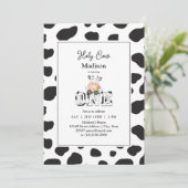 ホーリーカウイアムワンガールまたは少年ベビーファースト誕生日 招待状 (スタンド正面)