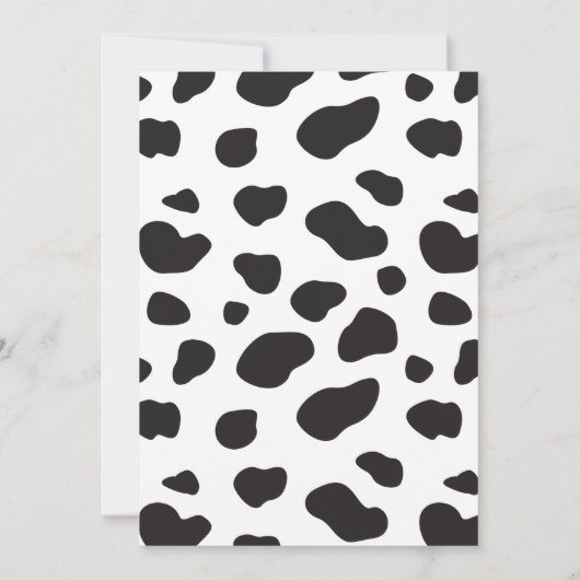 ホーリーカウイアムワンガールまたは少年ベビーファースト誕生日 招待状 (裏面)