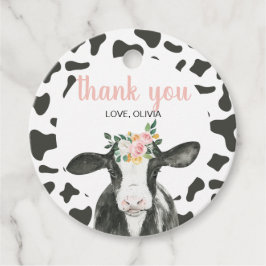 ホーリーカウイアムワンピンクギンガムフローラ誕生日 フェイバータグ