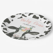 ホーリーカウイアムワンピンクギンガムフローラ誕生日 ペーパープレート (アングル)