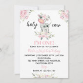 ホーリーカウイアムワンファーム1歳の誕生日招待状 招待状 (正面)