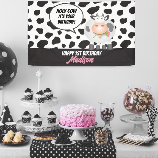 ホーリーカウイットザーズ誕生日かわいいハッピーバースデー 横断幕