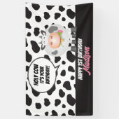 ホーリーカウイットザーズ誕生日かわいいハッピーバースデー 横断幕 (縦)