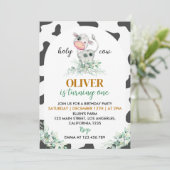 ホーリーカウイムカウファースト誕生日招待状 招待状 (スタンド正面)