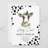 ホーリーカウイムワンボーイファームアニマルズ誕生日 招待状 (正面)