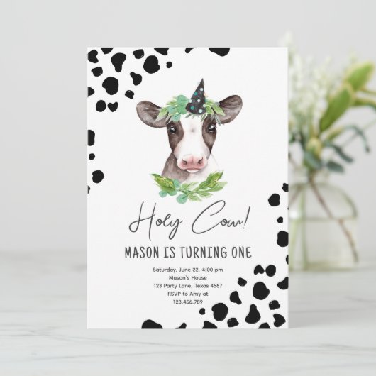 ホーリーカウイムワンボーイファームアニマルズ誕生日 招待状 (スタンド正面)