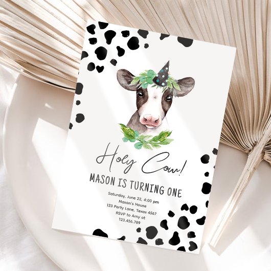 ホーリーカウイムワンボーイファームアニマルズ誕生日 招待状