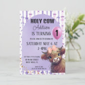 ホーリーカウイワンウォーターカラーパープルボウ招待状 シーズンカード (スタンド正面)