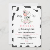 ホーリーカウイワンガールファースト誕生日招待状 招待状 (正面)