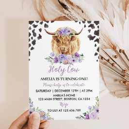 ホーリーカウイワンガールファースト誕生日招待状 招待状