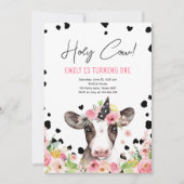 ホーリーカウイワンガールファーム動物誕生日インビタ 招待状 (正面)