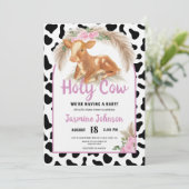 ホーリーカウウェスタン素朴フローラパンパスベビーシャワー 招待状 (スタンド正面)