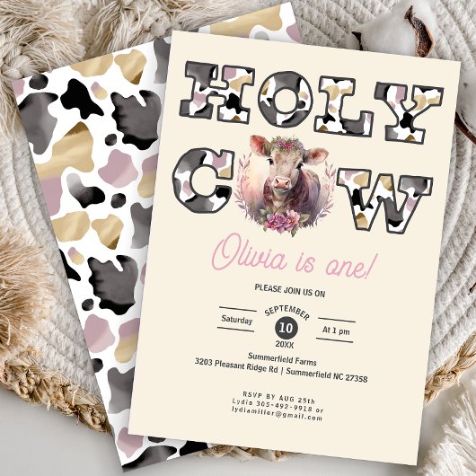 ホーリーカウウェスタン1stバースデーガール招待状 招待状