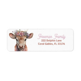 ホーリーカウオウフローラウェスタン差出人住所ラベル ラベル