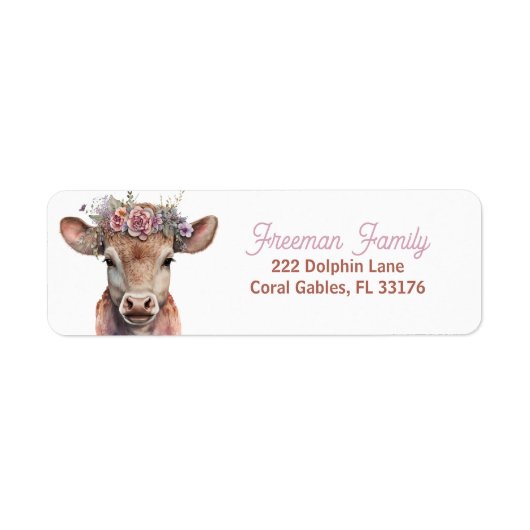 ホーリーカウオウフローラウェスタン差出人住所ラベル ラベル (正面)