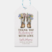 ホーリーカウカウボーイフローラブーツブライダルシャワー ギフトタグ (正面)