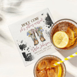 ホーリーカウカウボーイフローラブーツブライダルシャワー スタンダードカクテルナプキン